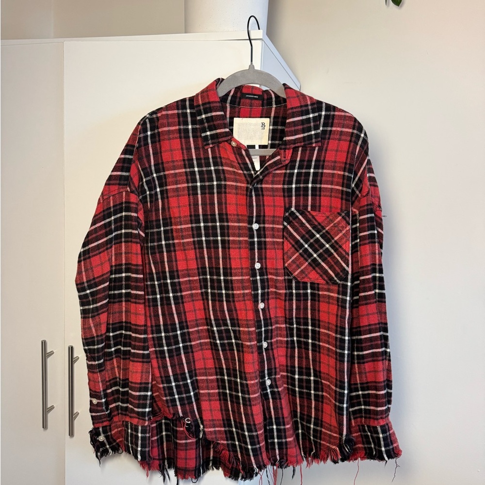 R13 x Barneys EXCLUSIVE Red Plaid Men's Shirt